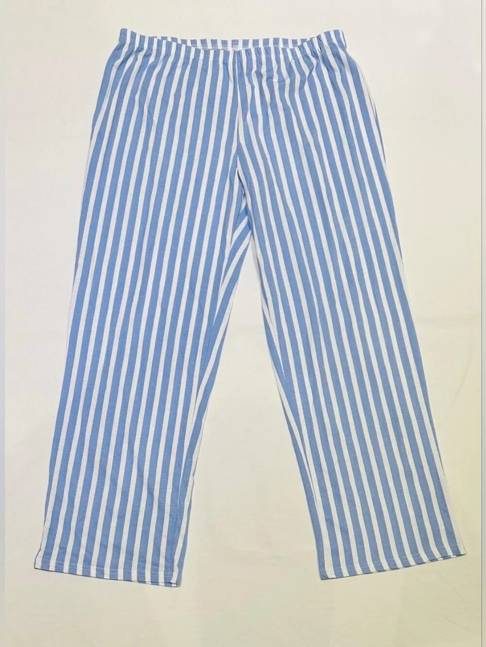 NWT Laura Ashley Blue & White Striped Three-Piece Pajama Set